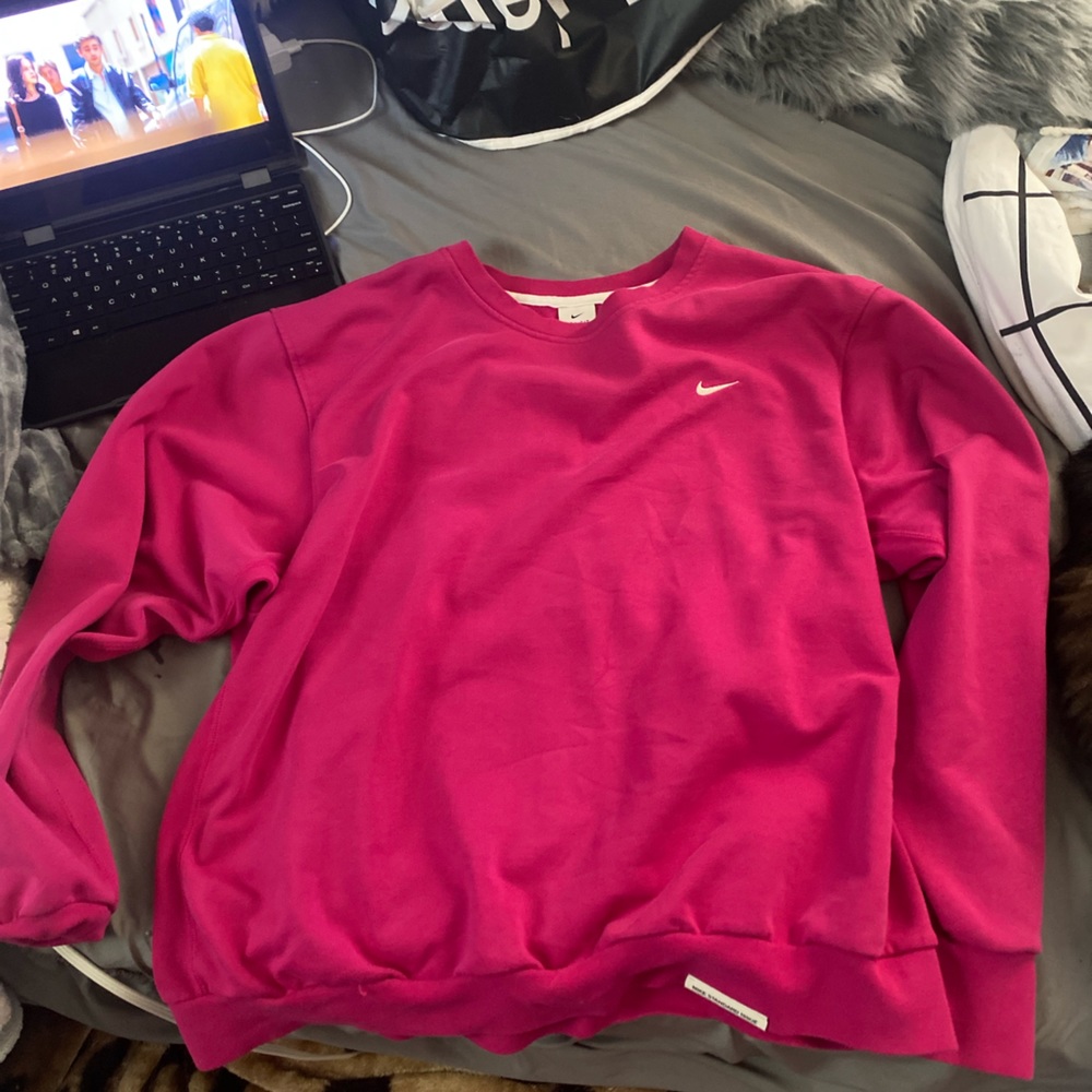 Oversized hot pink Nike crew